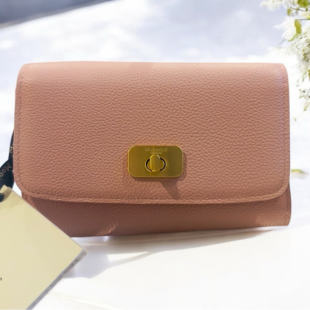 Elegant Pink Leather Clutch